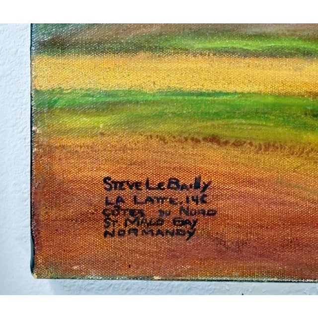 Transitional Late 20th Century Large Signed Steve LeBailly Original Oil – "Fort La Latte, St. Malo Bay" For Sale - Image 3 of 10