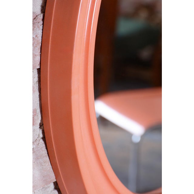 Beige Mid-Century Pink Mirror in Plastic Frame, Italy, 1960s For Sale - Image 8 of 8