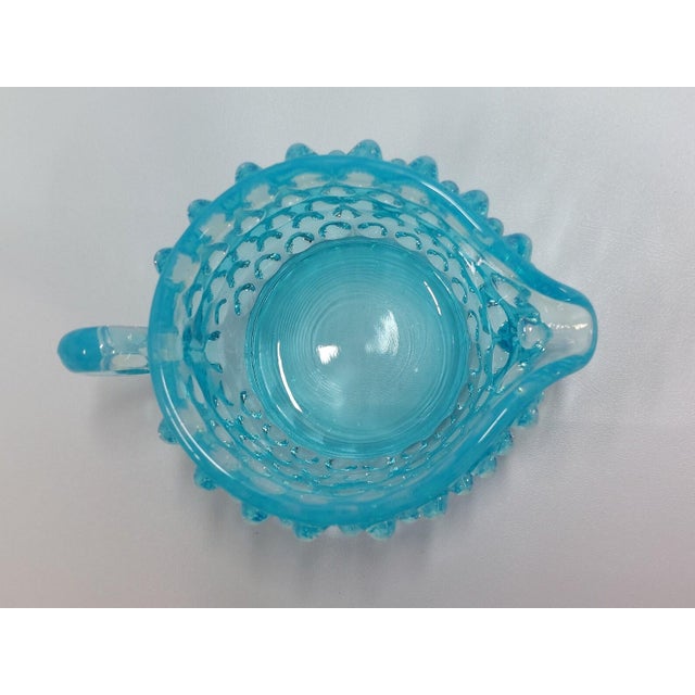 Glass Fenton Hobnail Blue Opalescent Individual Creamer Vintage For Sale - Image 7 of 12
