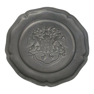 English Crested Pewter Plate For Sale