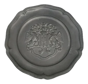 English Crested Pewter Plate
