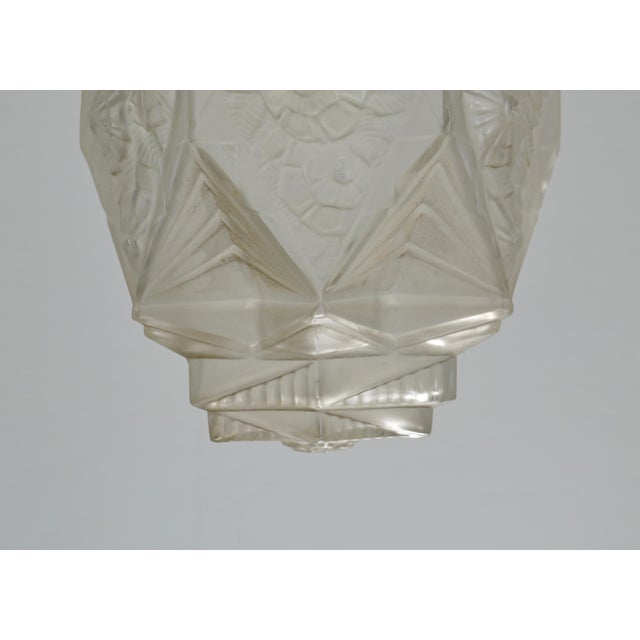 French Art Deco Pendant Light by Jean Gauthier Ejg 1930 France For Sale - Image 9 of 12