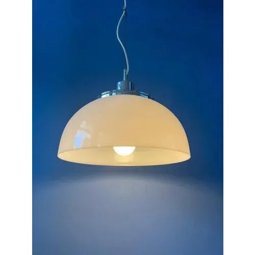 White Guzzini Faro Acrylic Glass Hanging Lamp For Sale - Image 3 of 11