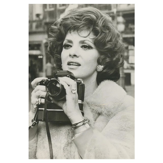 Gina Lollobrigida with a Nikon, 1950s, Photographic Print For Sale