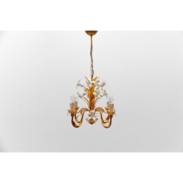 Hollywood Regency Flower Ceiling Lamp by Hans Kögl, Germany, 1970s For Sale - Image 10 of 10