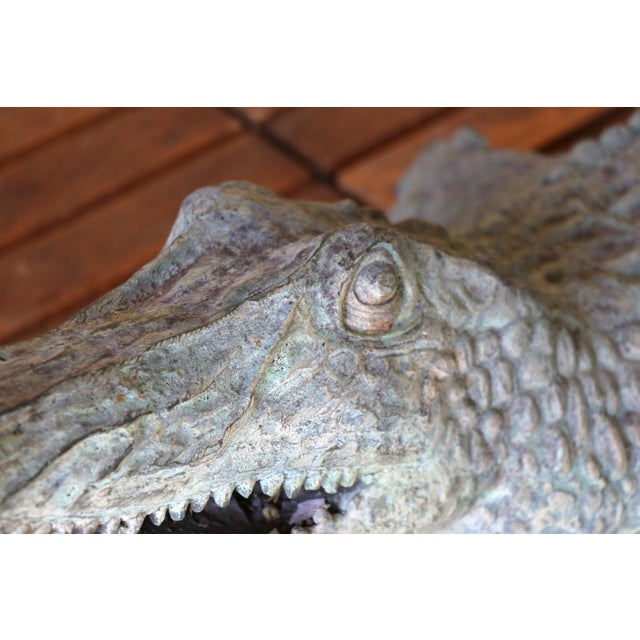 Vintage Bronze Crocodile Garden Fountain Sculpture, Circa 1970s For Sale - Image 14 of 18