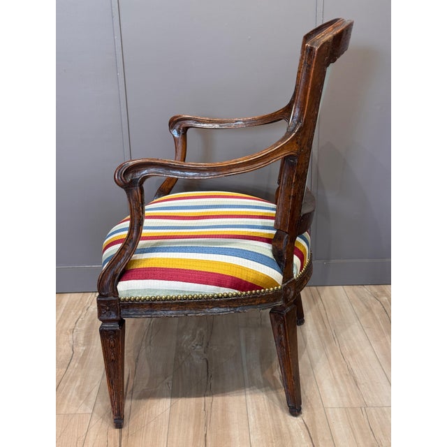 Pair of Late 18th Century Italian Carved Walnut Armchairs For Sale - Image 10 of 13