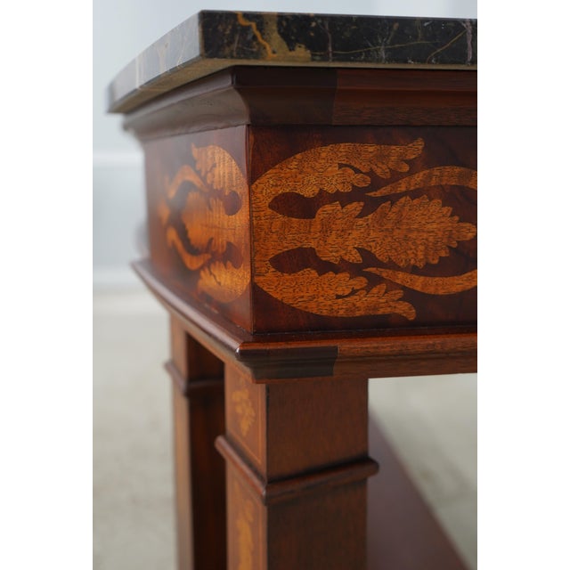 Henredon Inlaid Mahogany Marble Top Console Sideboard For Sale - Image 14 of 18