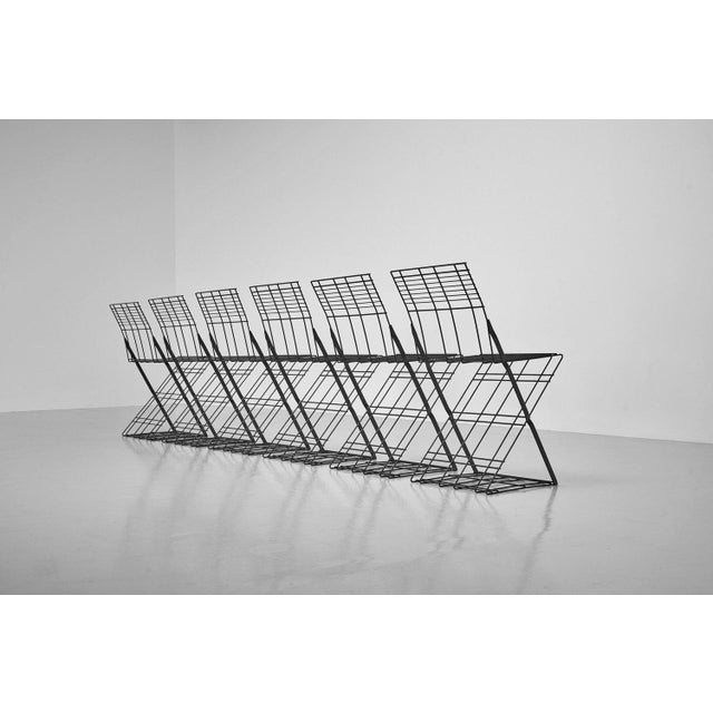 Metal Zig Zag Wire Chairs by Gerrit Thomas Rietveld, 1970s, Set of 6 For Sale - Image 7 of 15