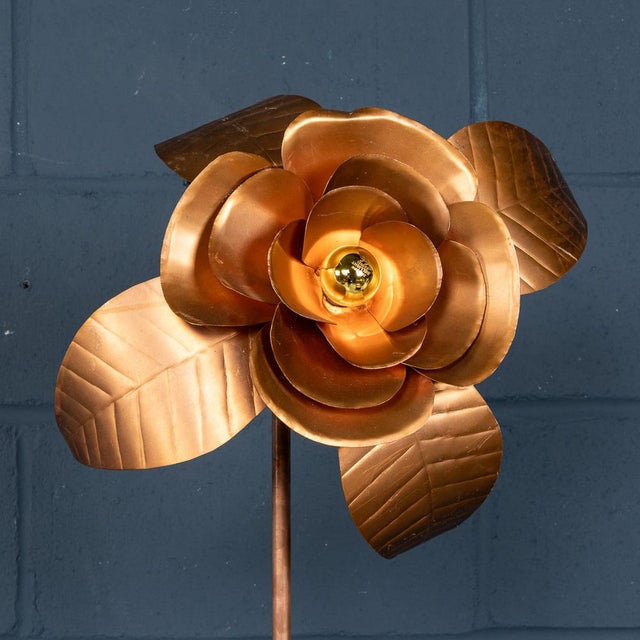 Vintage 20th Century Italian Brass Floral Floor Lamp, 1970s For Sale - Image 6 of 18