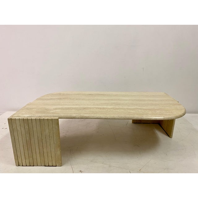 Eye Shaped Travertine Coffee Table, 1970s For Sale - Image 14 of 18