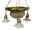 French Antique French Style Hand Painted Floral Glass 4 Arm Pendant Light Chandelier For Sale - Image 3 of 11