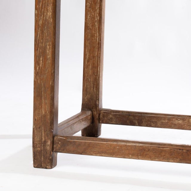 Late 20th Century Rustic Distressed Finish Oak Farmhouse Table For Sale - Image 10 of 11