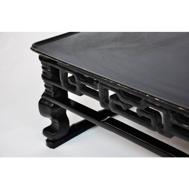 Vintage Italian Low Black Lacquer Coffee Table | Chairish