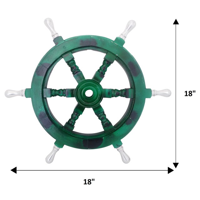 Upgrade your home décor with this stunning handcrafted nautical ship’s steering wheel, beautifully designed with natural...