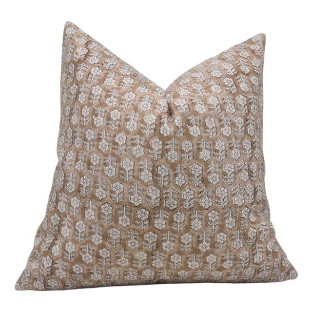 Fabdivine Handmade Pillow Cover 12x20 Inch Block Print Cushion- Tulsi Buti For Sale