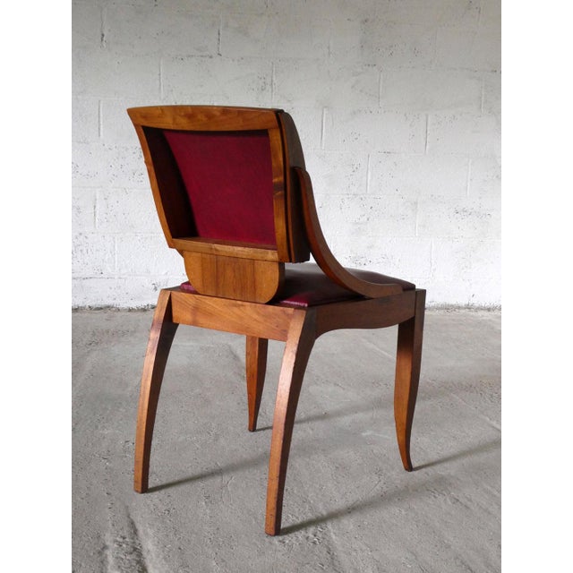 Wood Art Deco Walnut Chairs, 1930, Set of 4 For Sale - Image 7 of 7