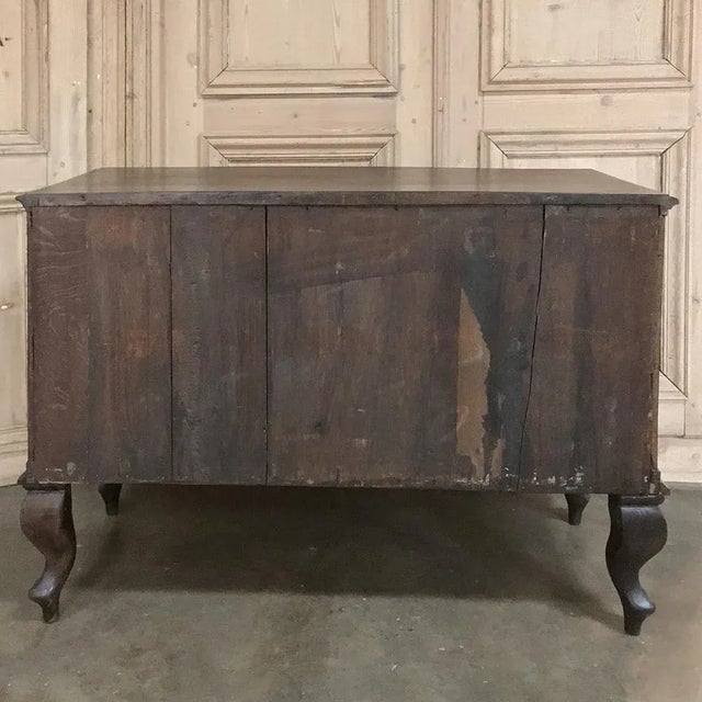 19th Century Italian Walnut and Inlaid Bow Front Commode For Sale - Image 16 of 16