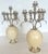 Great looking Pair Ostrich Eggs & Silver Plate Candelabras, Attributed to Anthony Redmile. This pair is for 5 candles...