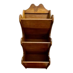 Vintage Wooden Wall Magazine Rack Organizer