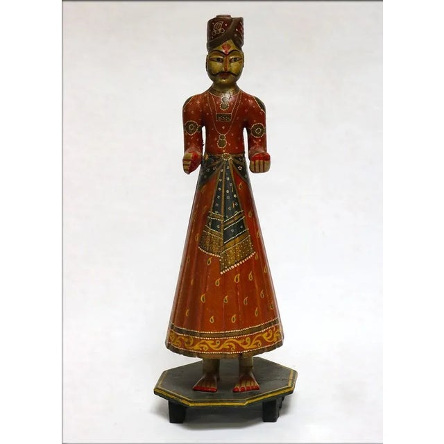 1920s Painted Wood Figure From India For Sale In Los Angeles - Image 6 of 6