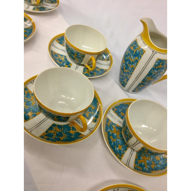 E. Dumas Limoges France Teacups & Milk Pitcher - Service for 10 For Sale - Image 10 of 11