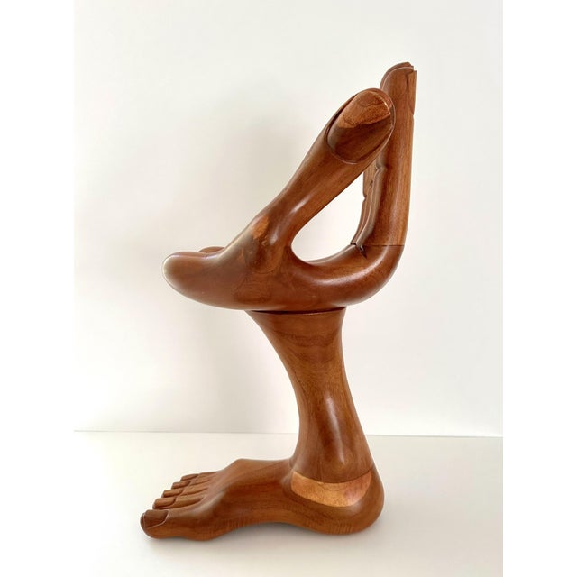 Wood Rare Iconic Surrealism Hand and Foot Sculpture by Pedro Friedeberg For Sale - Image 7 of 18