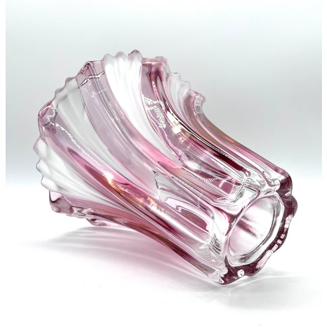 Cranberry Clear Glass Vase by Josef Hospodka, 1960s For Sale - Image 11 of 18