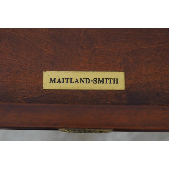 1960s Maitland Smith Regency Style Mahogany Inlaid 2 Tier Server For Sale - Image 17 of 18
