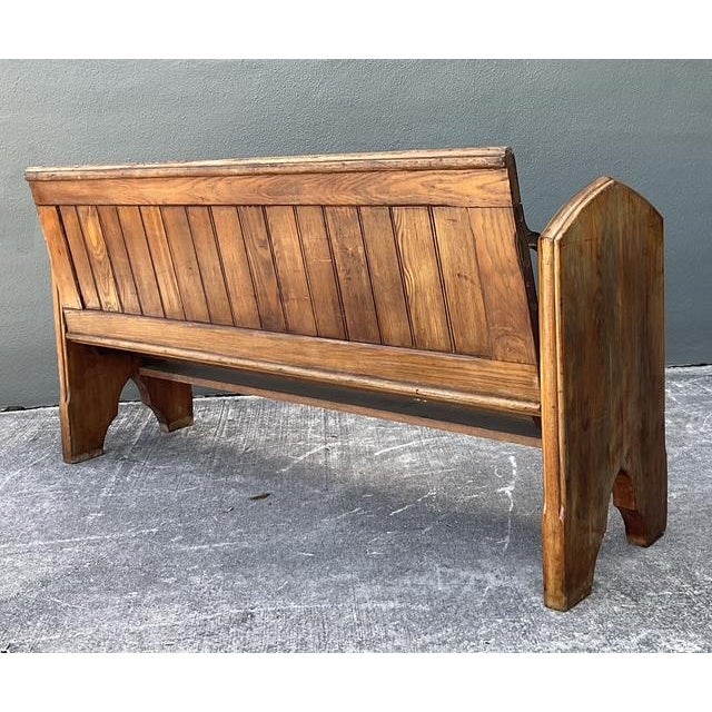 Wood Vintage Adjustable Train Station Bench For Sale - Image 7 of 12