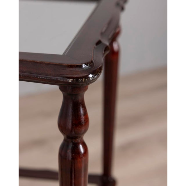 Brown Vintage Italian Wood and Glass Serving Bar Cart, 1960s For Sale - Image 8 of 15