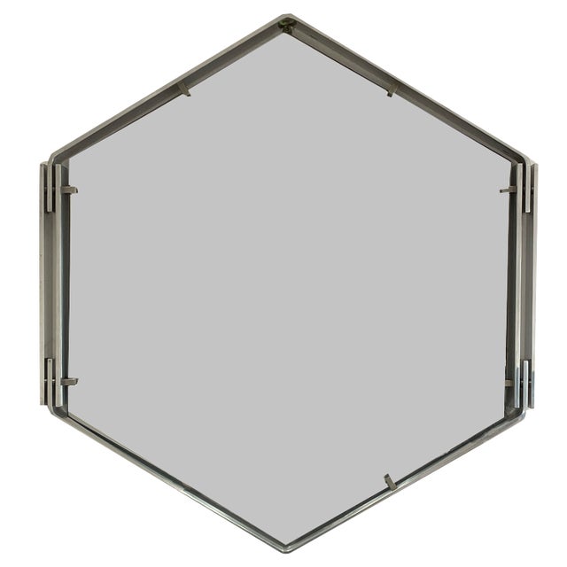 Hexagonal Aluminium Mirror, 1970s For Sale