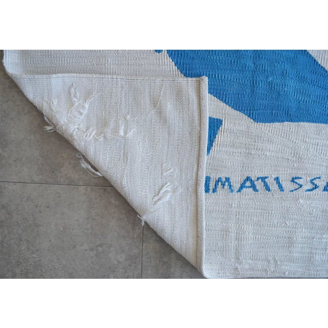 Henri Matisse - Blue Nude 4 - Inspired Silk Hand Woven Flat Weave Area - Wall Rug 4′11″ × 6′10″ For Sale - Image 9 of 12