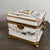 Metal Vintage or Antique Possibly 19th Century White Opaline Glass Jewelry Casket Box Hand Painted Floral Decor & Gilt Bronze 6.25"x4.75"x5.25"h For Sale - Image 7 of 18