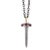 Mogul Oxidized Silver Sword Pendant Rubies For Sale