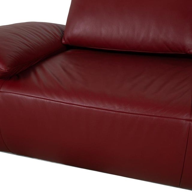 Animal Skin Volare Leather Two-Seater Red Manual Function Sofa from Koinor For Sale - Image 7 of 17