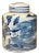 Chinese Blue White Ceramic Oriental Scenery Graphic Container Urn Jar For Sale