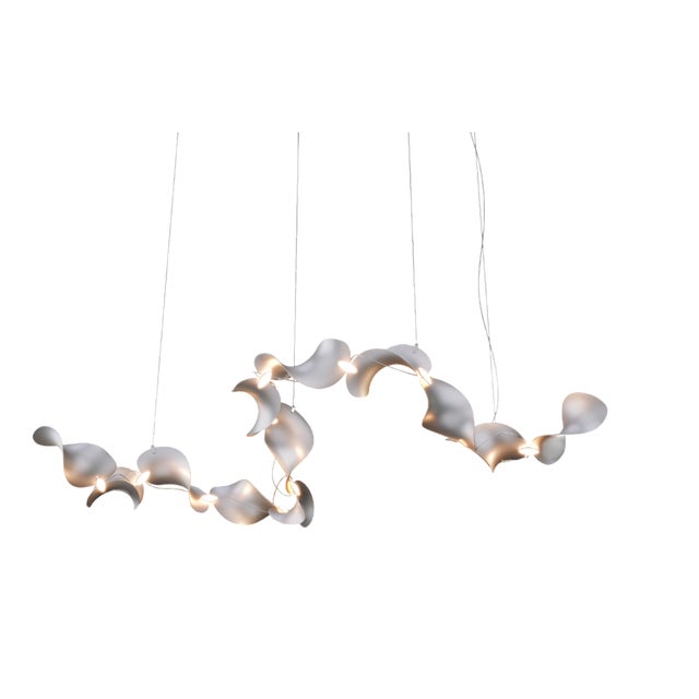 Dune 12 Curve Pendant Light with Silver Anodized Shades by Daniel Becker For Sale