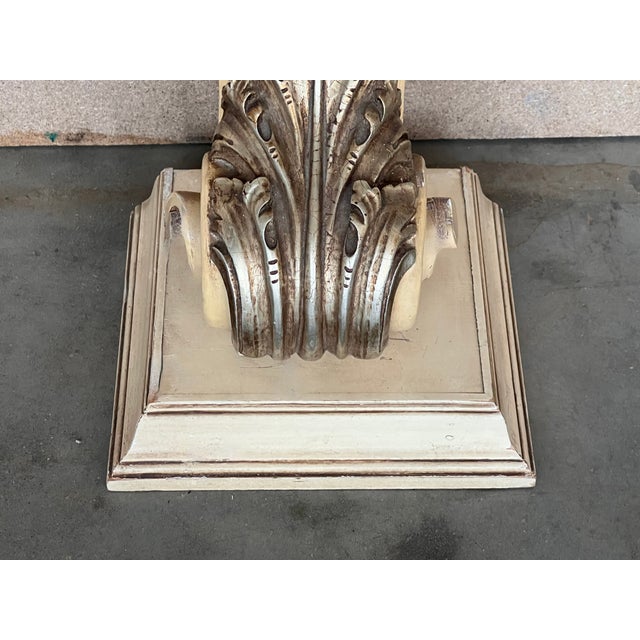Hollywood Regency Style Palm Leaf Console Lacquered in Almond Latte C. 1980 For Sale - Image 12 of 12