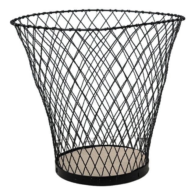 Vintage Wire Trash Can For Sale