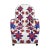 Blue, Red, & White Vintage Yoruba Beaded Chair For Sale