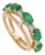 Vintage-Style 2.18ct Oval Emerald & Diamond Double Band Ring in 14k Gold Size 5.5 For Sale