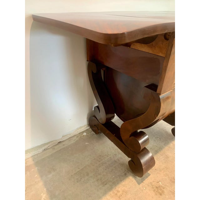 American Empire Mahogany Drop Leaf Work Table Side Cabinet For Sale - Image 9 of 12