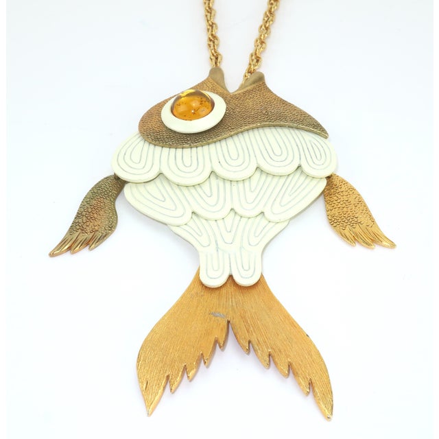 1960's Articulated Fish Pendant Rope Chain Necklace For Sale In Atlanta - Image 6 of 10
