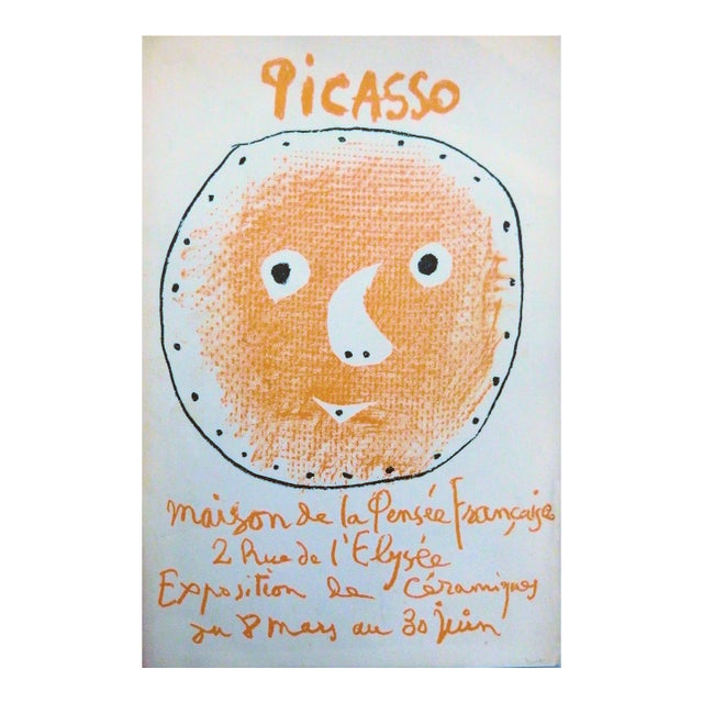 Ceramic face, Madoura by Pablo Picasso, 1958 For Sale