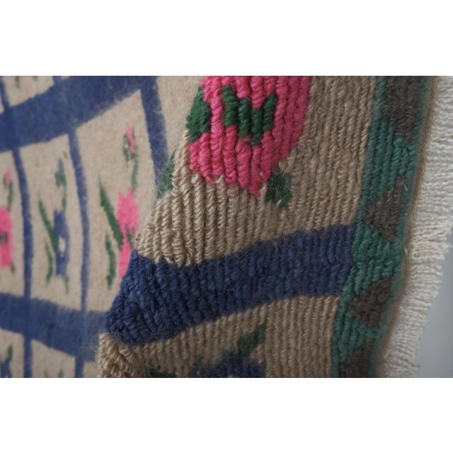 Textile Colorful Vintage Checkered Tulu Rug - Soft Wool Pile For Sale - Image 7 of 12