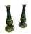 A striking pair of handcrafted ceramic candlesticks originating from Morocco. These tall, elegant pillars feature a rich,...