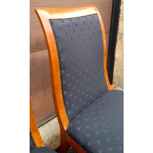 Hickory White Set of Six Hickory White Maple and Black Upholstered Dining Chairs For Sale - Image 4 of 14