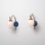 Italian Brass, Blue and Red Metal and Opaline Glass Sconces, 1950s, Set of 2 For Sale - Image 6 of 8