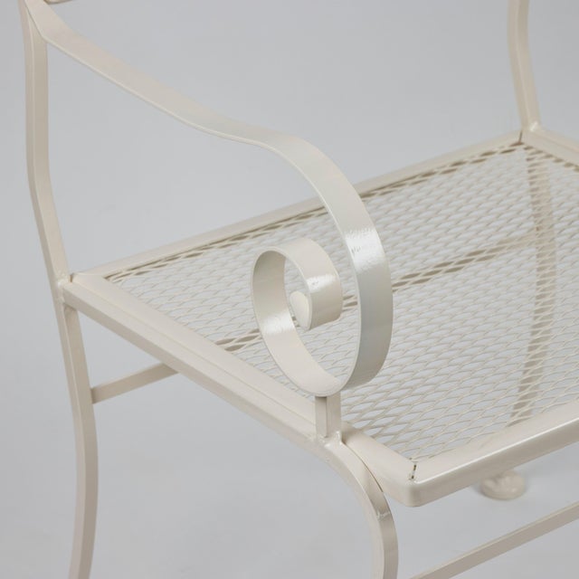 Vintage Iron Outdoor Dining Chairs W/ Metal Mesh Seats + Backs | Set of 8 For Sale In Los Angeles - Image 6 of 14